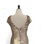 Adrianna Papell party Dress sequins champagne white gold NWT 14 Photo 2