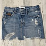 MOTHER The Vagabond Mini Fray Skirt Size 24 Blue Photo 3