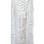 Vivid Crochet Knit Boho Open Front Beach Coverup Cardigan White Size Small Photo 0