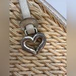 Brighton Jani Straw Chain Shoulder Bag Gold Silver Leather Strap Photo 4