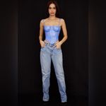 House Of CB NWT Melissa Cornflower Blue Vegan Leather Corset Top Size M Photo 4