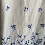 Gap Blue Embroidery Flutter Sleeve Ruffle Scallop Edge Blouse Top Sz Medium Photo 2