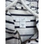 J.Jill 100% Cotton Striped Zip Hoodie Jacket Size M White Navy Long Sleeve Size M Photo 3