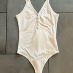 Abercrombie & Fitch White Tank Henley Snap Up Sleeveless Bodysuit Photo 1