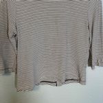 Purdey Womens Striped Button Front 3/4 Sleeve Top‎ Medium Classic Black Photo 7
