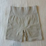 Cream Ribbed Biker Shorts Tan Size M Photo 1