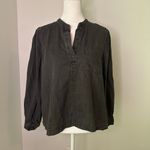 Madewell charcoal gray long sleeve half-button top size M Photo 1