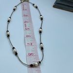 Boutique Sterling silver,cut black glass and fresh water pearl necklace. Photo 4