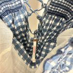 Free People  Lucinda Plaid Midi Dress in Blue Combo Size X-Small Photo 6