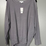 New York & Company NWT Gray Split Sleeve Ribbed Sweater Photo 0