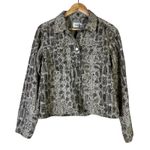 Vintage Villager Sport Snakeskin Jacket Womens M Brown 100% Cotton Retro 90s Size M Photo 1