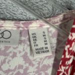 LOGO By Lori Goldstein Logo Lori Goldstein Blouse Floral Print Long Sleeve Ruffle Hem Pink Red Size S Photo 7