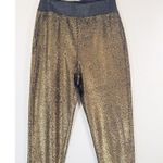 Trina Turk Womens Pants Gold Pull On Jogger High Rise Sparkle Tapered Small Photo 4