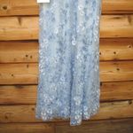 Mac Duggal  68192  Blue Embroidered Applique Wrap Over Flutter Sleeve Gown Photo 12