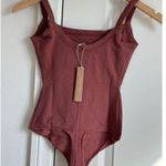 SKIMS Cotton Jersey Scoop Neck Bodysuit in Redwood, Size XXS Photo 7