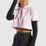 Gymshark Legacy Cropped Short Sleeve Hoodie in Baby Pink Size Medium Photo 0