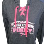 Sport-tek Rodeo Alaska Breast Cancer Find A Cure Hoodie Sweatshirt Lace Up Photo 2