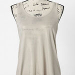 Gap Women’s XS Beige Shimmer Stretch Tank Top Sleeveless Scoop Neck Blouse Photo 0