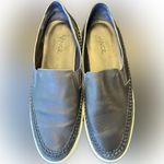 Vince womens Bates platform sneaker blue leather slip on blue trim, Size 8 (38) Photo 2