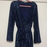 Free People Christa Sequin Romper in Blue Photo 3