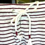 No Boundaries Beachy Comfy Knit Shorts Wine White Striped Elastic Waist Frayed Hem XS Photo 6