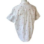 Madewell  Embroidered Pink Daisy Courier Oversized Button Down Shirt, Sz S Photo 7