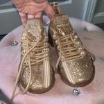 Steve Madden Gold Sequin Sneakers Photo 0
