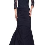 La Femme  29324 Embroidered Lace Bodice Jersey Skirt Mermaid Gown Photo 0