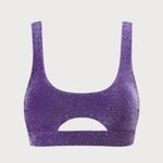 BERLOOK Purple Lurex Cut Out Bikini Top ONLY 65 Size L Photo 7