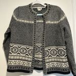 Vintage Woman’s Sz: M Cambridge Dry Good Open Wool Cardigan Fair Isle Gray Size M Photo 7