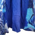 Rickie Freeman Teri Jon Formal One Shoulder Silk Beaded Maxi Dress Size 6 Blue Photo 4