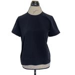 Everlane Womens Blouse Top Size 0 Black Pleated Minimalist Button Short Sleeve Photo 5