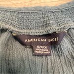 American Eagle  blue embroidered top tassel tie shirt S Photo 8