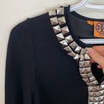 Tory Burch black 100% merino sweater tunic with studded embellished neck size XS Photo 4