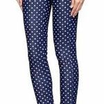 J.Crew  Blue Toothpick White polka dot skinny blue jeans 26 pants RARE HTF Photo 0