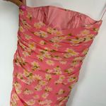 Moschino Floral Daisy Print Strapless Dress Sz 8 Pink Ruched Bodycon Photo 11