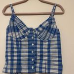 Arizona Jeans Vintage Arizona Blue Plaid Button-Up Corset Women's Top Photo 0