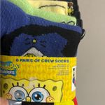 Nickelodeon Spongebob Squarepants Print Novelty Socks 6 Pair Crew Colorful Size 6-12 Photo 6