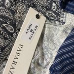 Paparazzi Jean  Stripe navy blue button front dress size m Photo 9