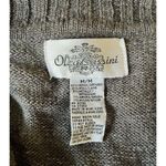 Oleg Cassini  Nordic Grey Wool Blend Full Zip Metallic Sequin Sweater Medium Photo 4