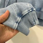 Lazy Sunday Blue Cropped Crewneck Sweatshirt Cotton Long Sleeve Top Sz S Photo 5