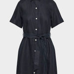 Aritzia Wilfred Eleta Linen Mini Dress Dark Night Navy Photo 0