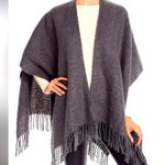 Listicle  Dark Gray Fringe Poncho Photo 0
