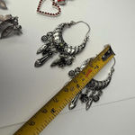 Dangle, Hoop, Ear Crawler Mix Pierced Earrings Lot Of 3 Silver Tone Rhinestone Photo 5