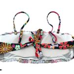 Salt + Cove Penny Lane Smocked Bandeau Bikini Top Floral Black Colorful XL Photo 3