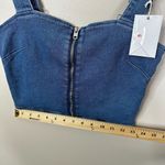 Good American NEW Crop Top Womens Size 2/Med Blue Denim Zip Front Photo 7