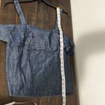 Banana Republic  Women’s Denim Chambray Ruffle Sleeveless Crop Top Size S Photo 5