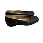 Salvatore Ferragamo  Brown Leather Low Pumps Croc Textured Square Toe Size 7.5 Photo 5