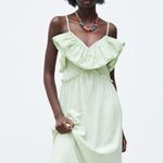 ZARA  Ruffle Neck Midi Dress Photo 0