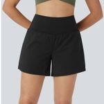 Halara Super High Waisted Pilates Yoga Active Shorts 5'' Longer Length Black L Photo 2